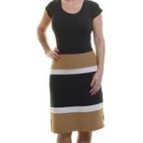 Anne Klein Colorblock Stretch Knit Midi Dress NWT Size M MSRP $118 - Picture 2 of 15